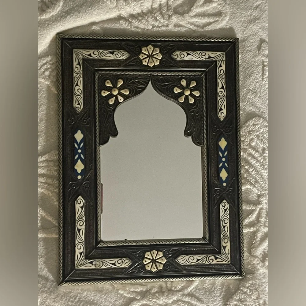 Black/White & Blue Moroccan Wall Mirror